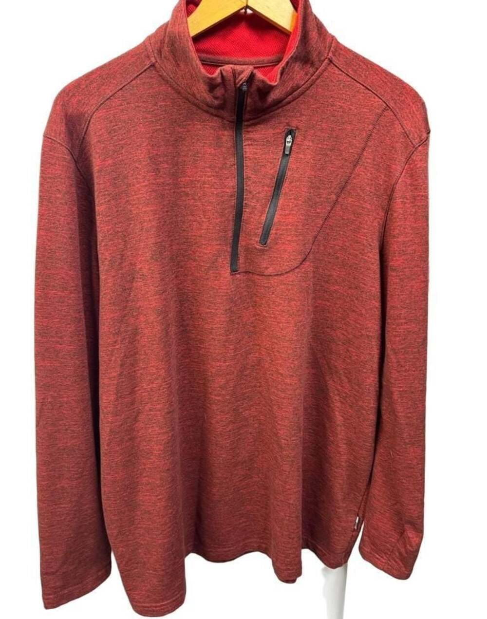 Swiss Tech Men's XL Red Half-Zip Pullover Sweatshirt with Chest Pocket Size XL